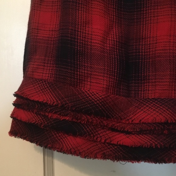 William Rast Atalia Plaid Raw Edge Dress L NWT - Picture 7 of 8